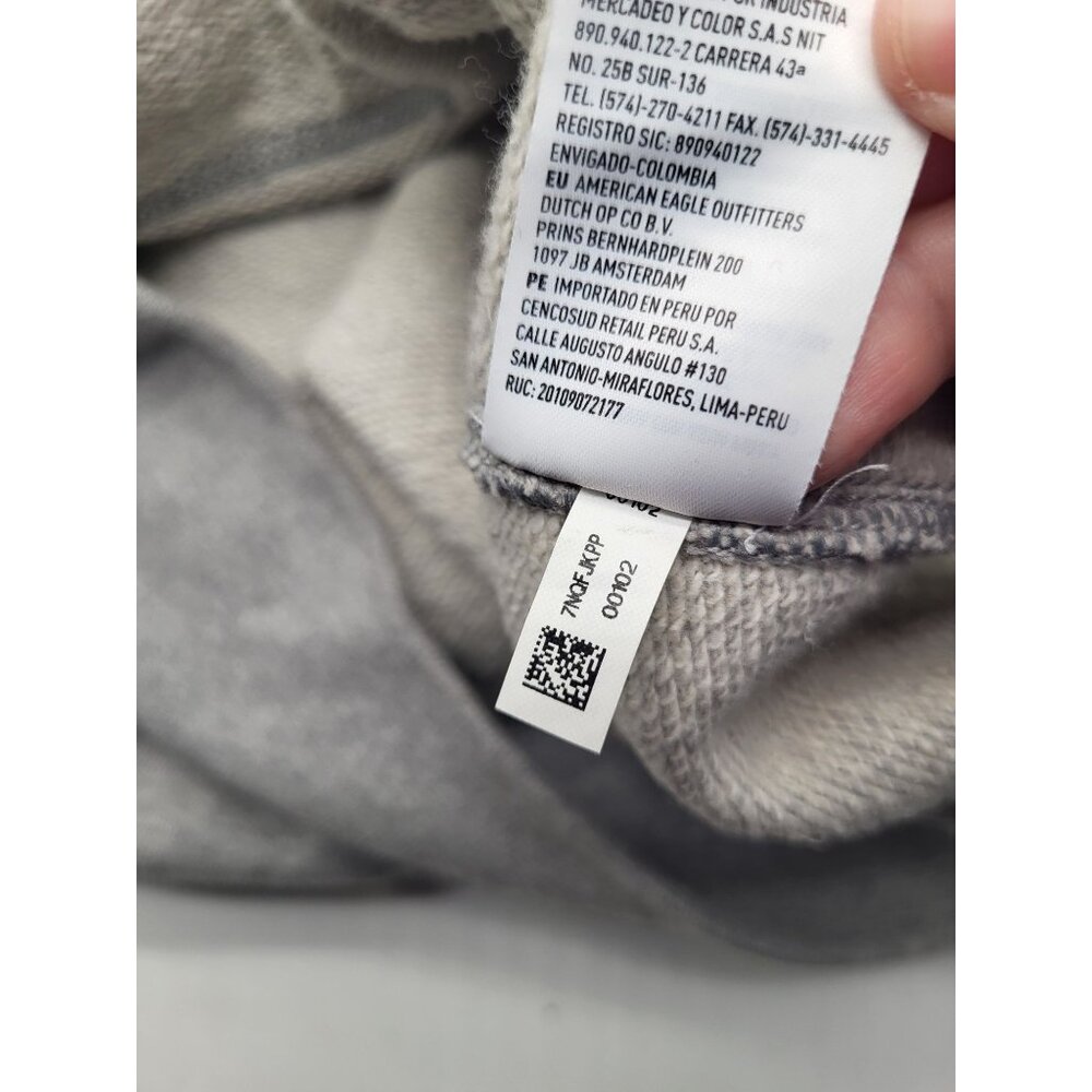 American Eagle Hoodie Sweatshirt Gray Yellow Mens SZ LG Y2k Grunge Skater - Picture 6 of 9